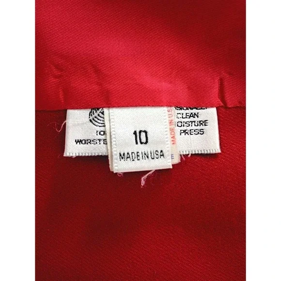 Evan Picone Red 100% Wool Blazer Jacket Size 10 V Neck Professional or Casual